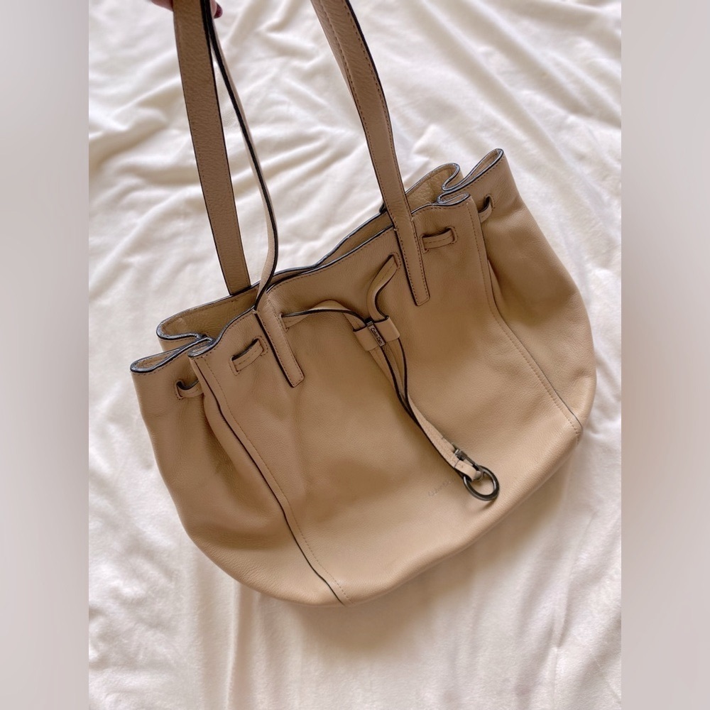 Calvin Klein Pebbled Genuine Leather Shoulder Tote Bag – Beige - Picture 6 of 16